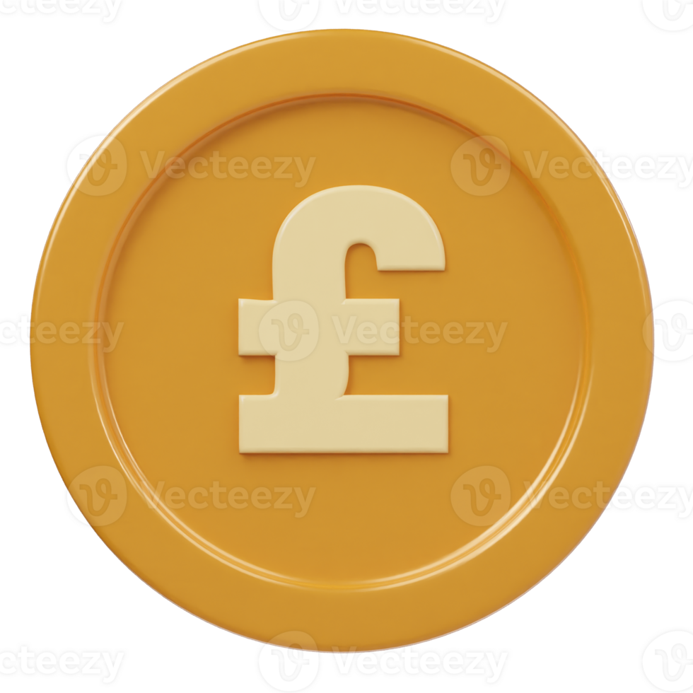Pound icon 3d render illustration png