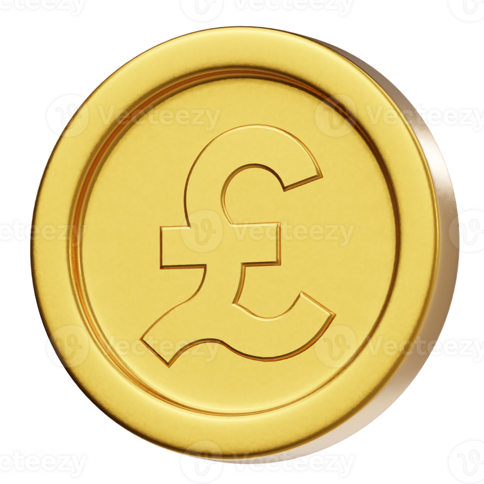 Pound icon 3d render illustration png