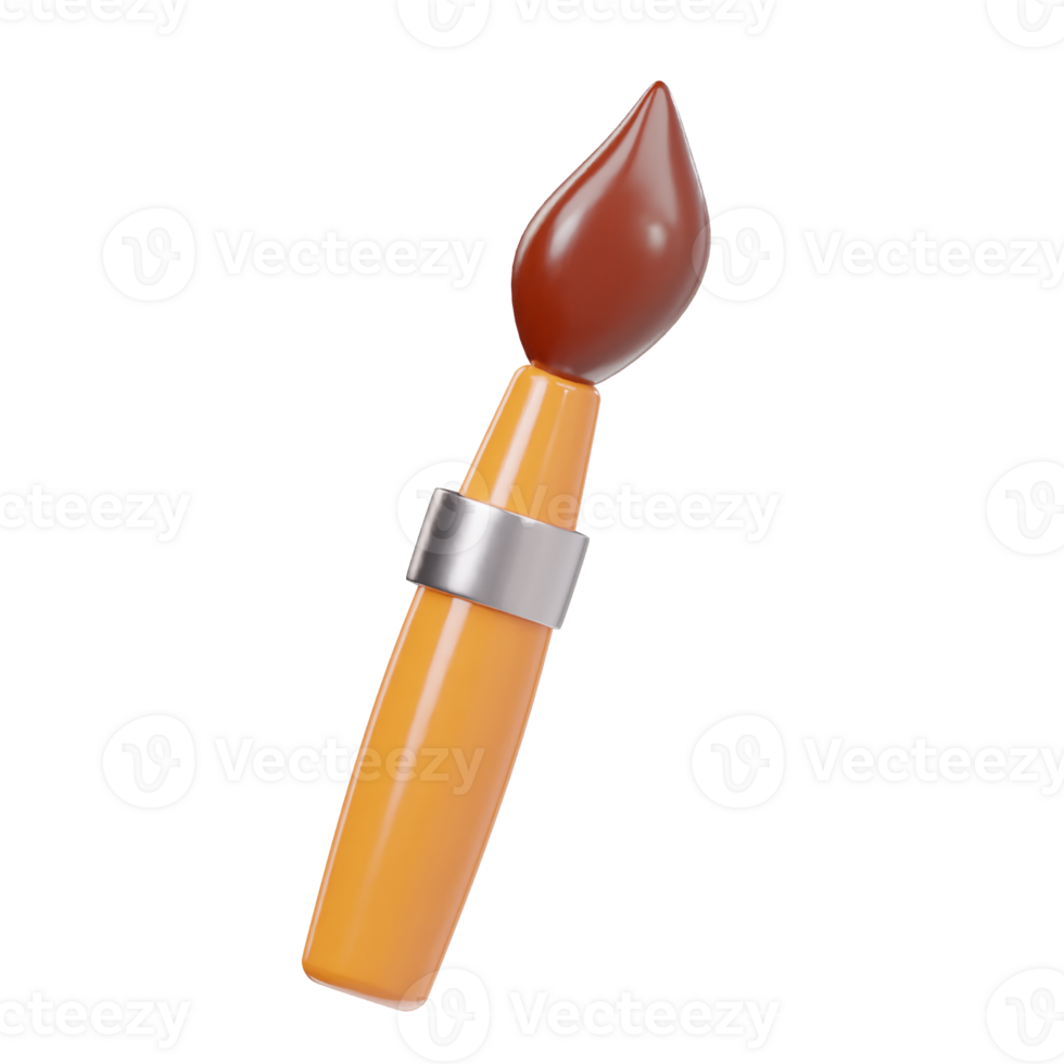 Paint brush icon 3d render illustration png