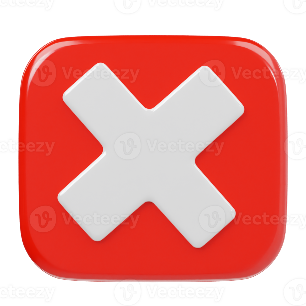 Reject icon 3d rener illustratio png