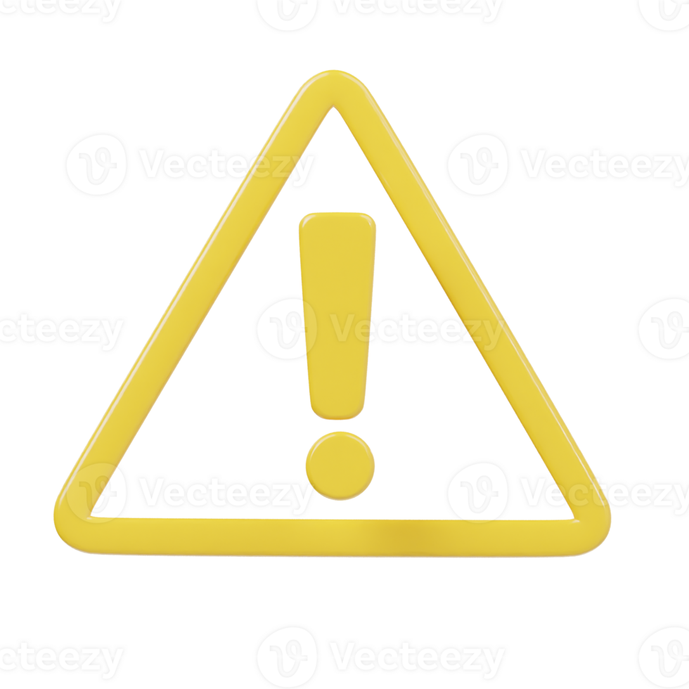 Warning icon 3d render illustration png