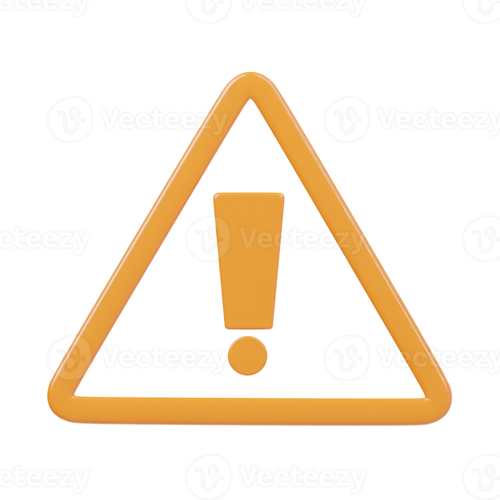 Warning icon 3d render illustration png