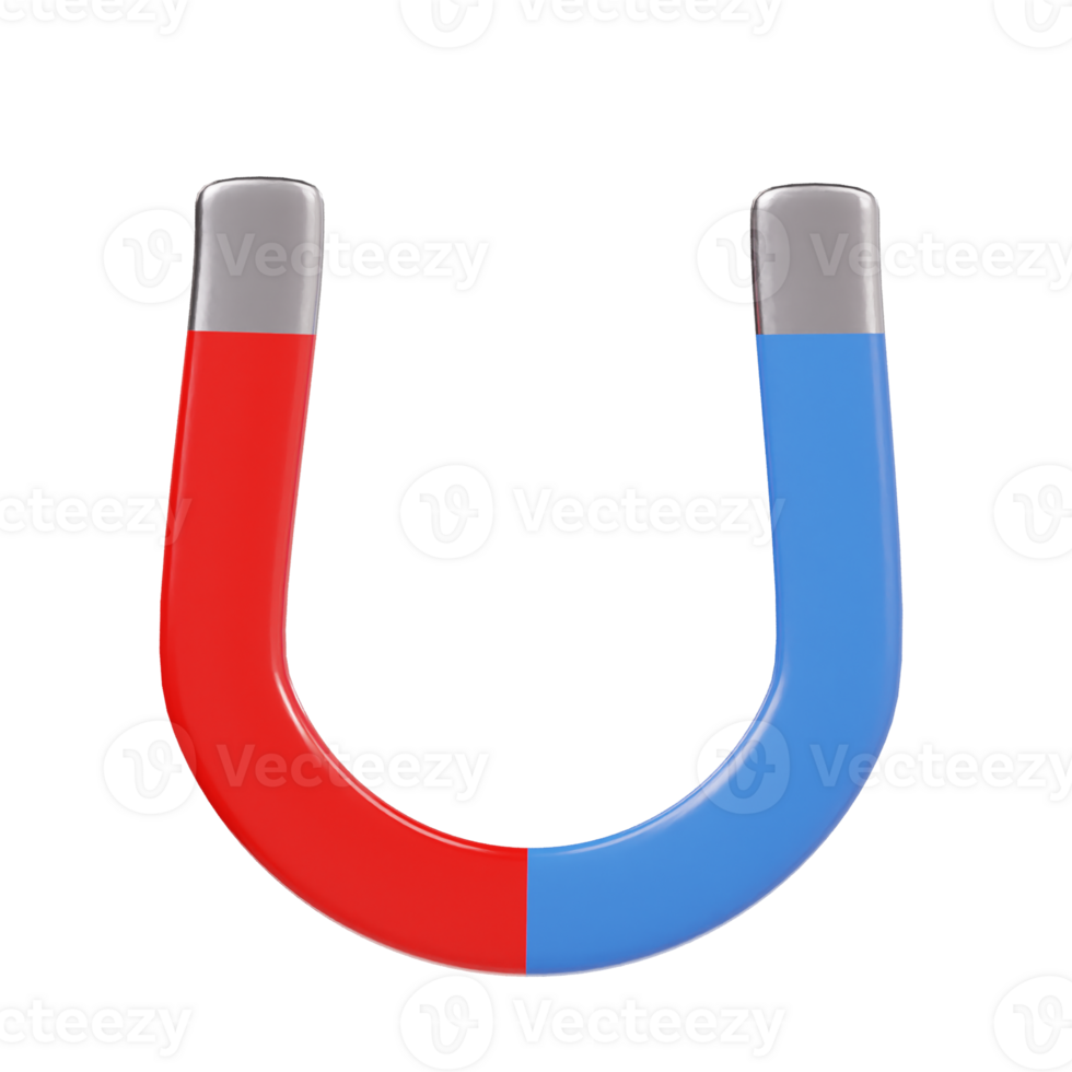 Magnet icon 3d render illustration png