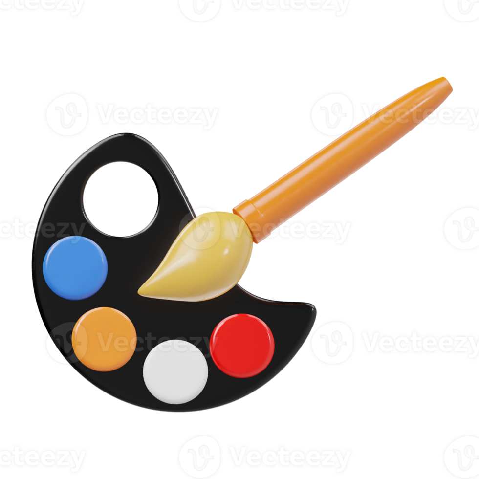 Colour palette icon 3d render illustration png