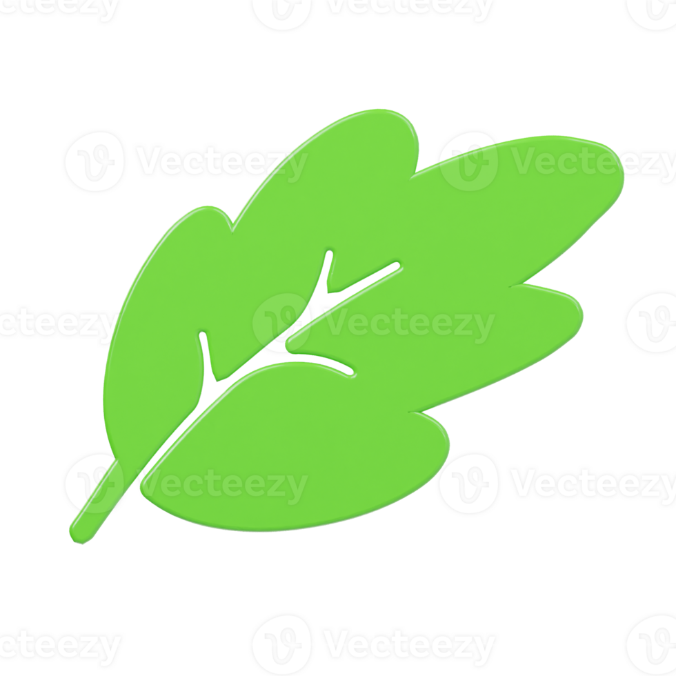 Leaf icon 3d render illustration png