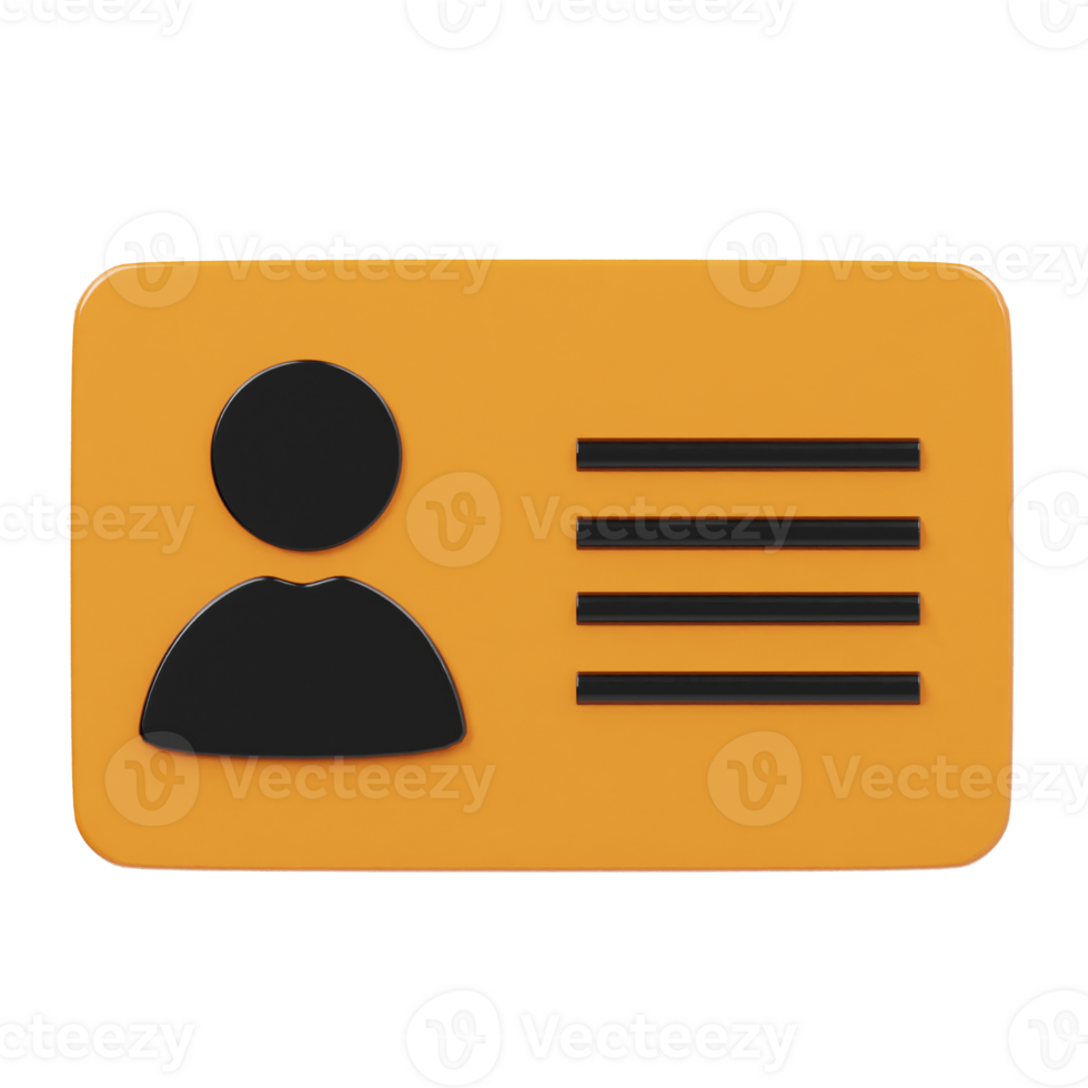 Business card icon 3d render illustration png