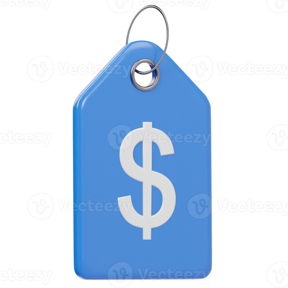 Price tag icon 3d render illustration png