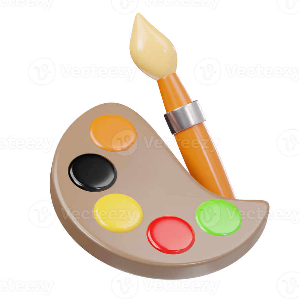 Colour palette icon 3d render illustration png