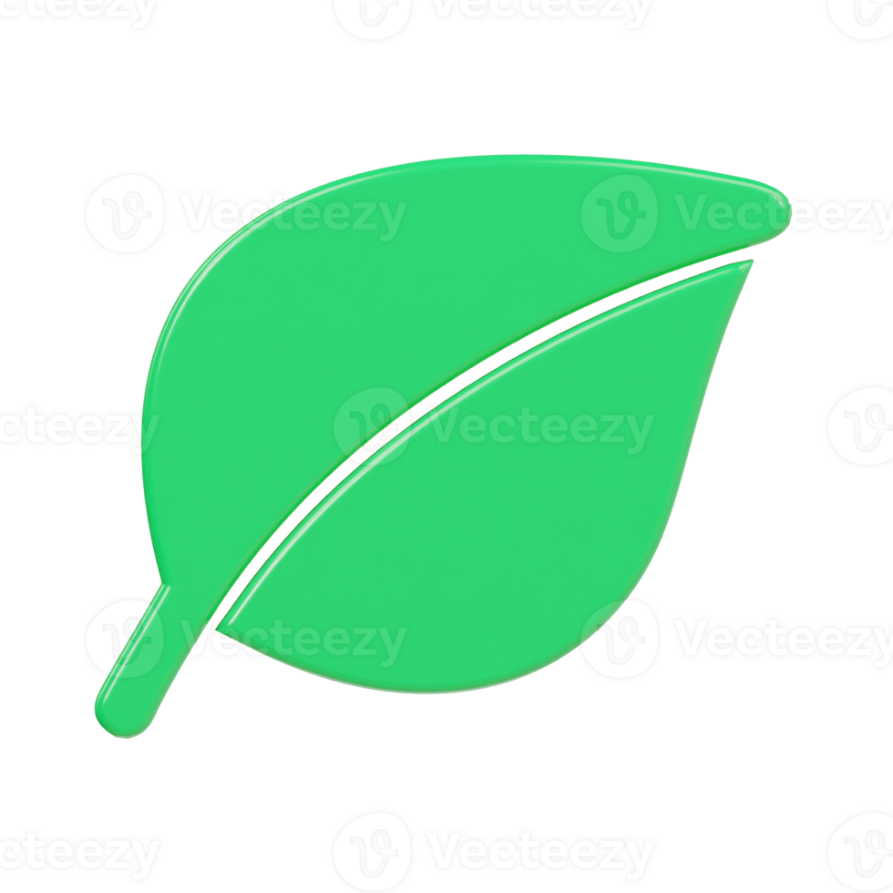 Leaf icon 3d render illustration png