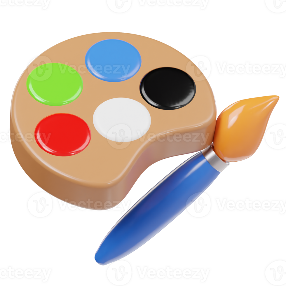 Colour palette icon 3d render illustration png
