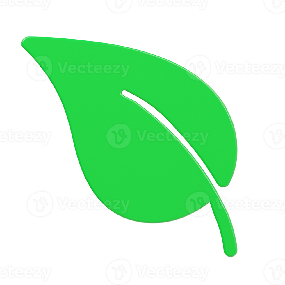 Leaf icon 3d render illustration png