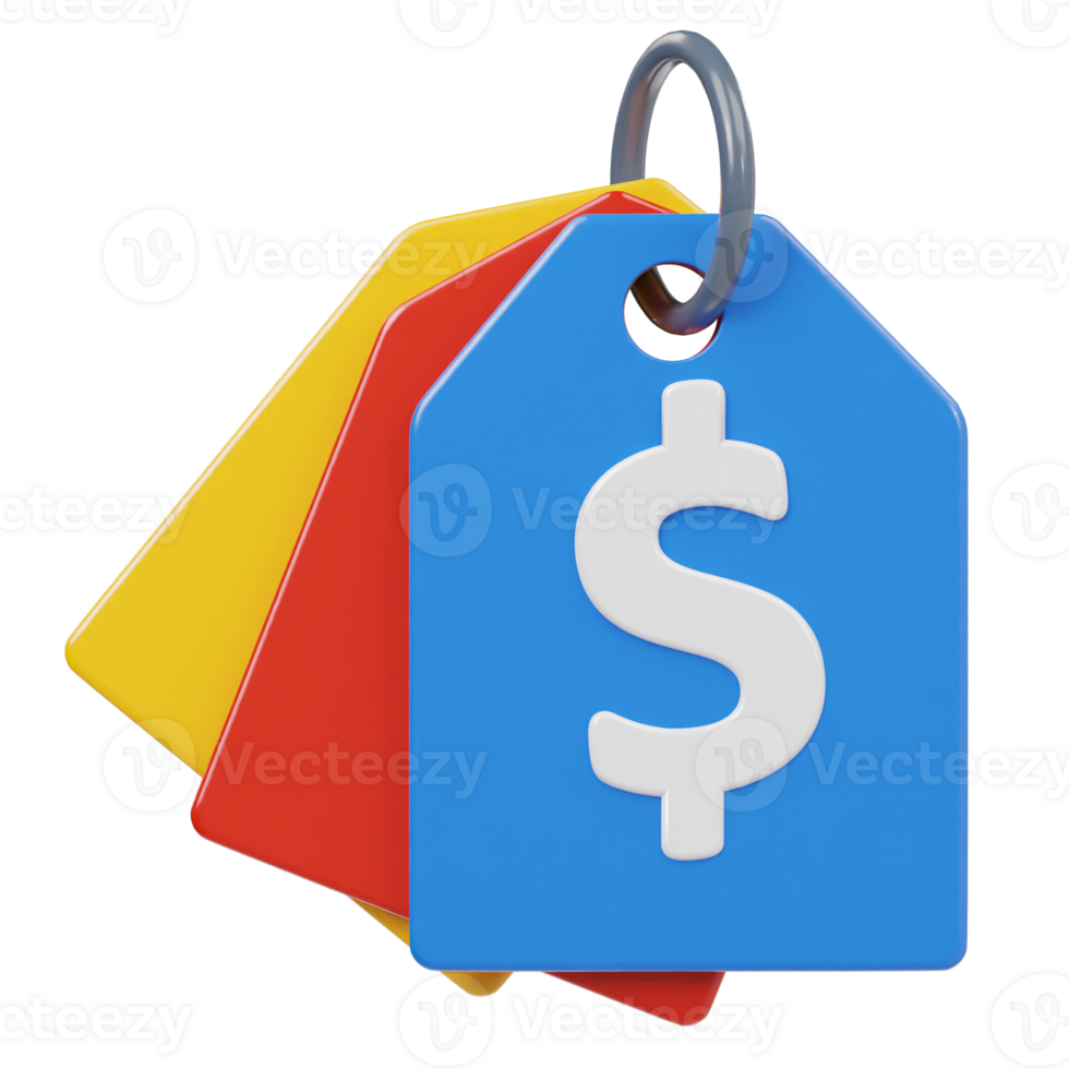Price tag icon 3d render illustration png