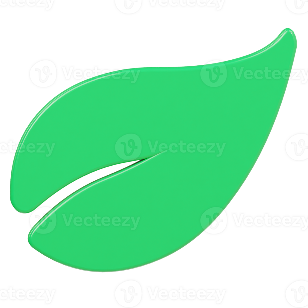 Leaf icon 3d render illustration png