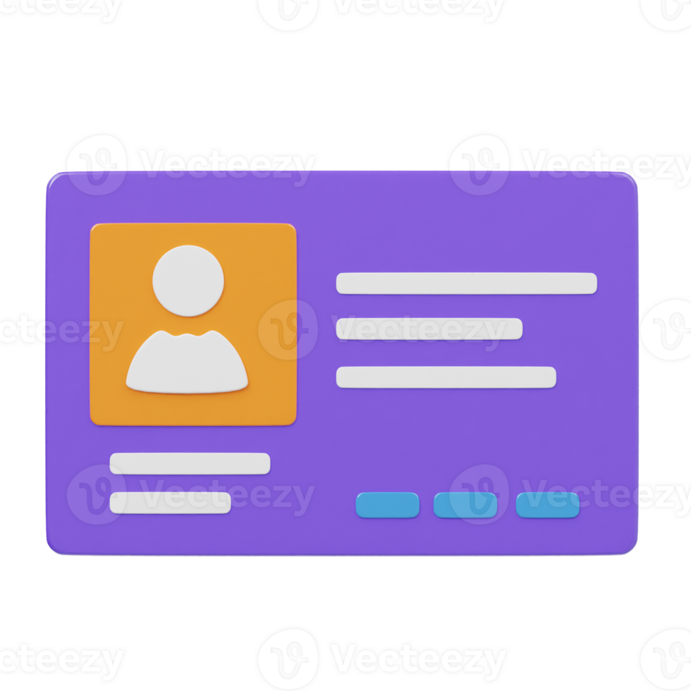 Business card icon 3d render illustration png