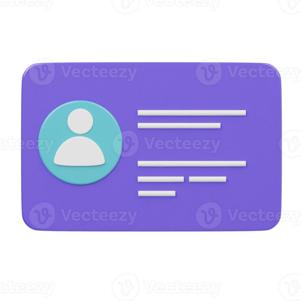Business card icon 3d render illustration png