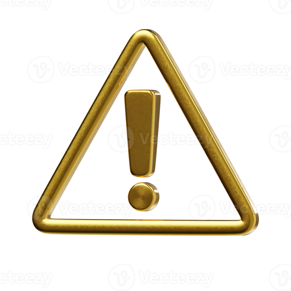Warning icon 3d render illustration png