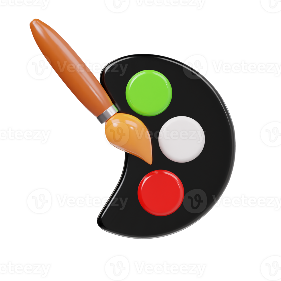 Colour palette icon 3d render illustration png