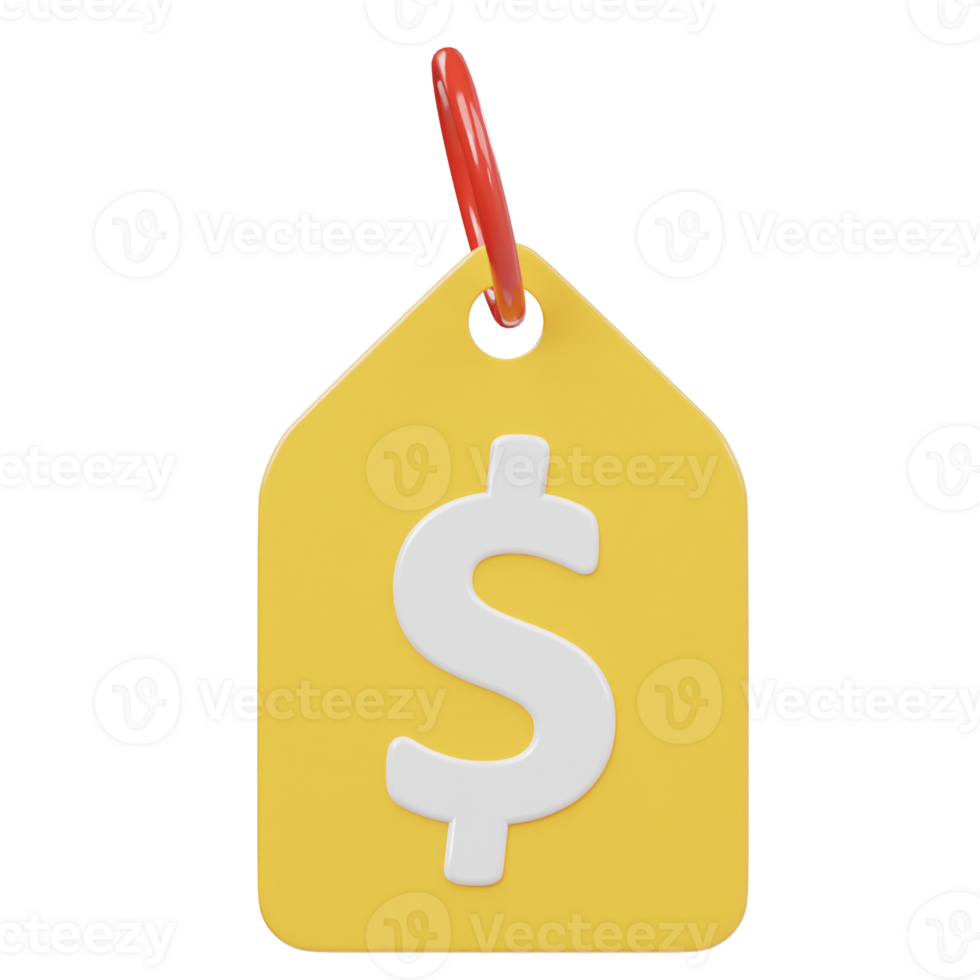 Price tag icon 3d render illustration png