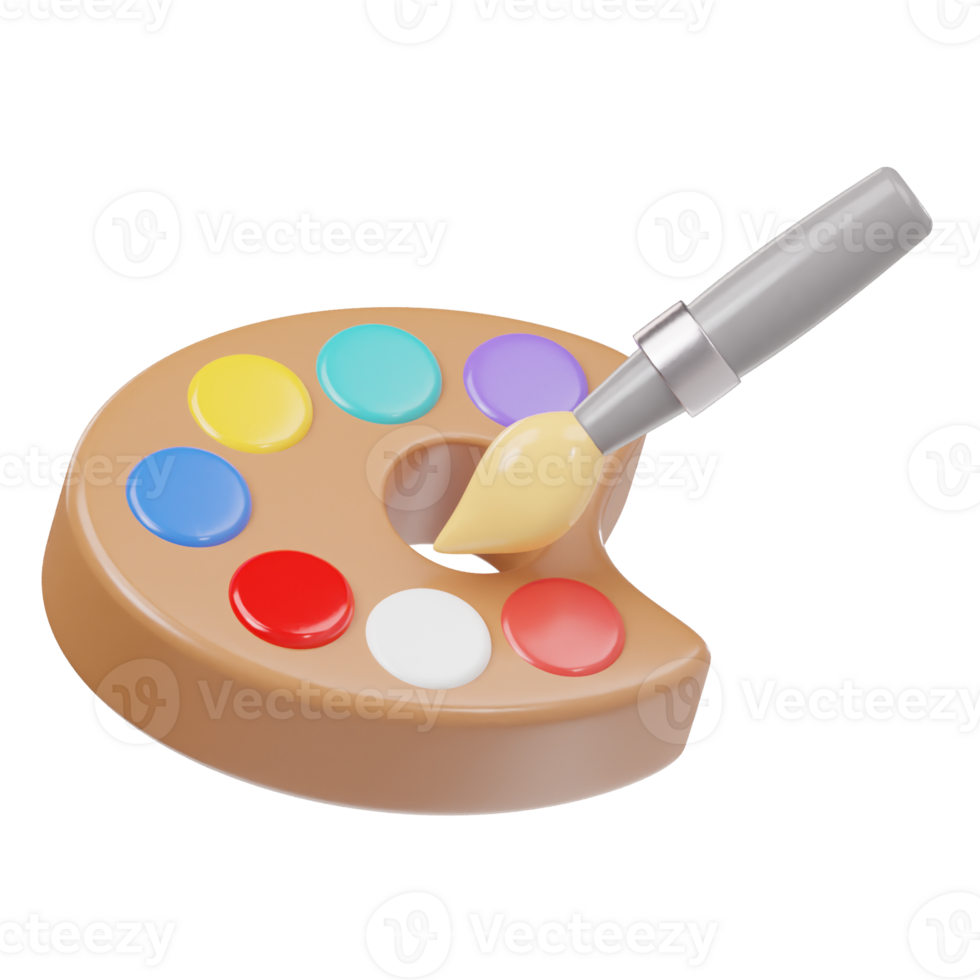 Colour palette icon 3d render illustration png