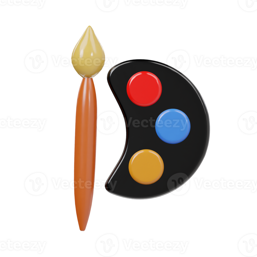 Colour palette icon 3d render illustration png