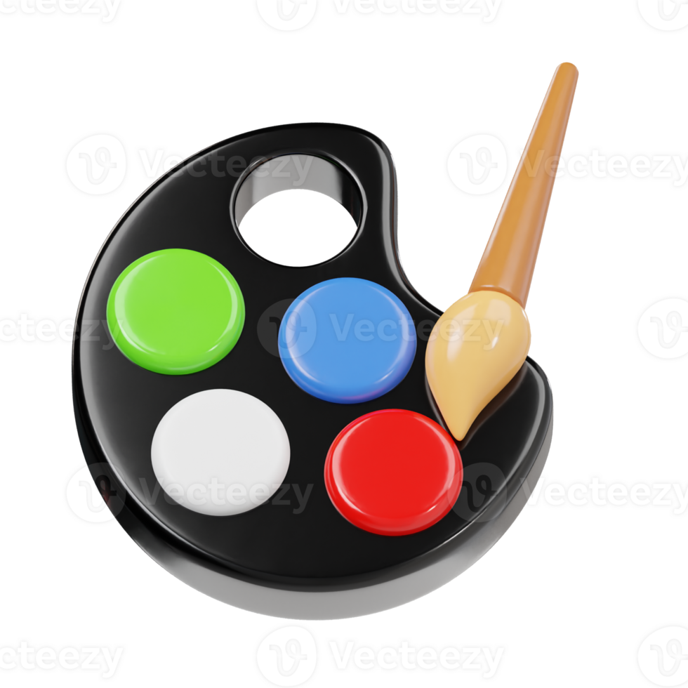 Colour palette icon 3d render illustration png