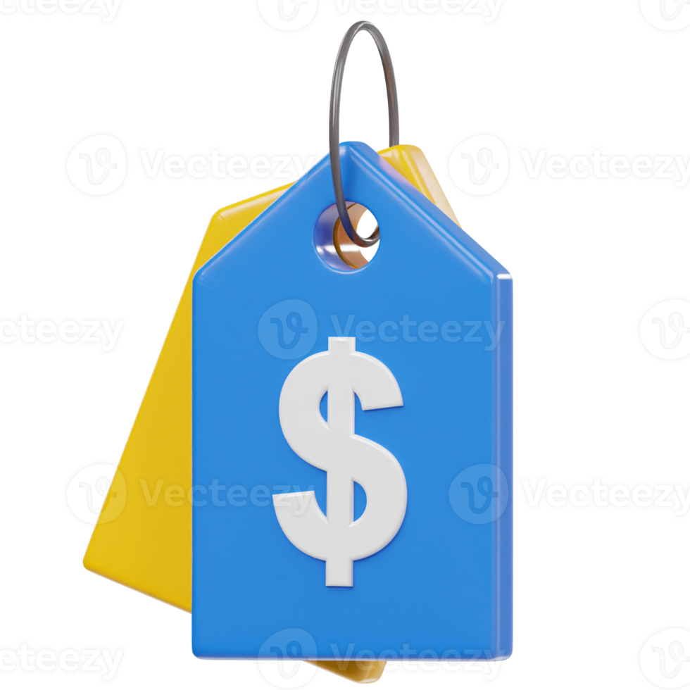 preço tag ícone 3d render ilustração png