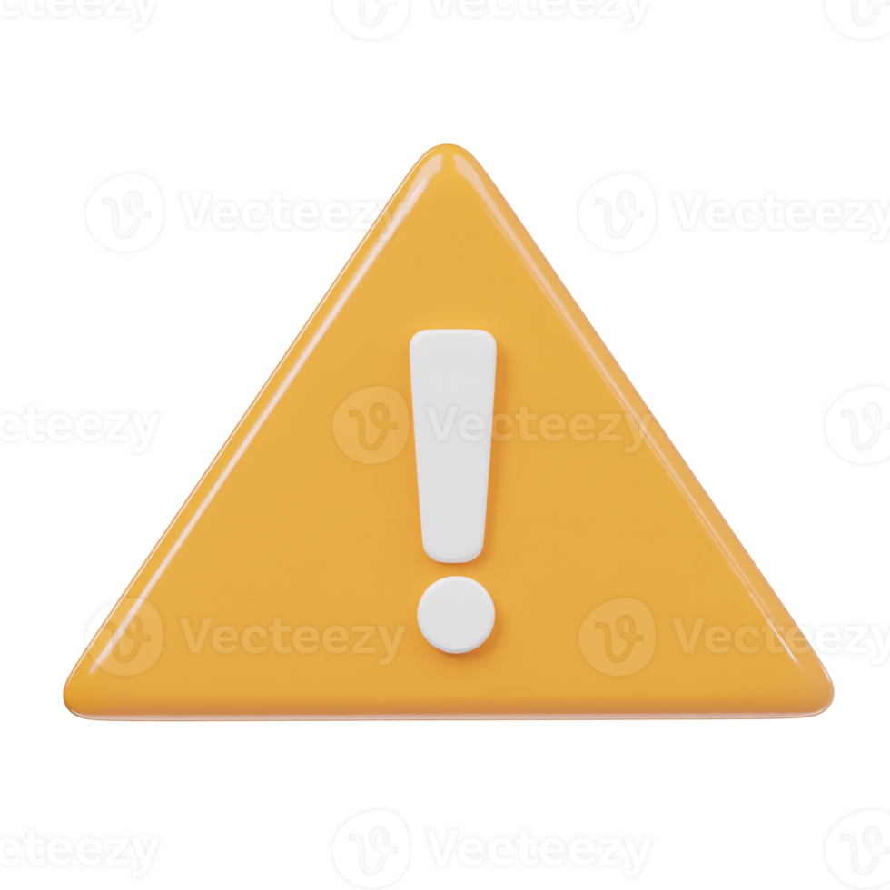 Warning icon 3d render illustration png