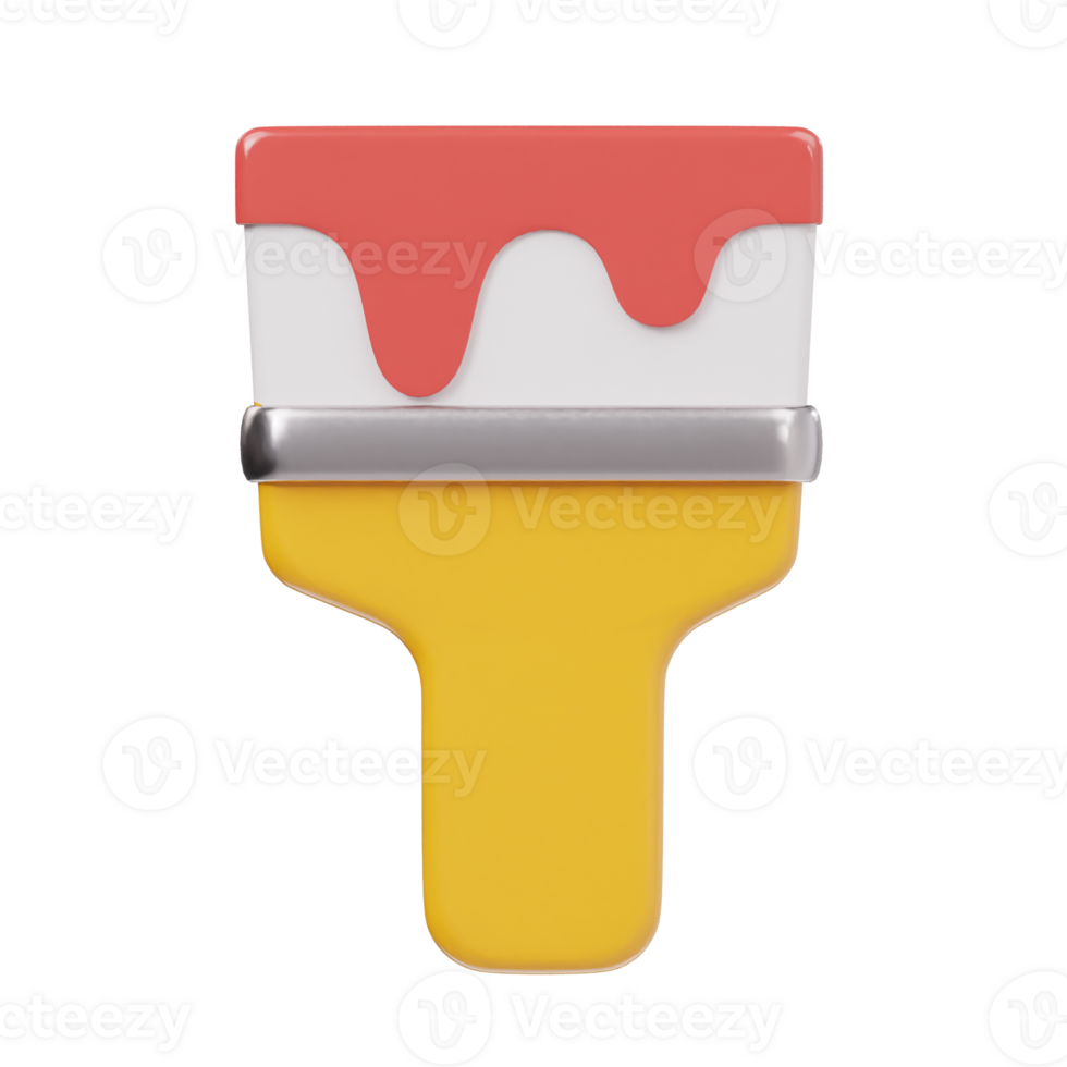 Paint brush icon 3d render illustration png