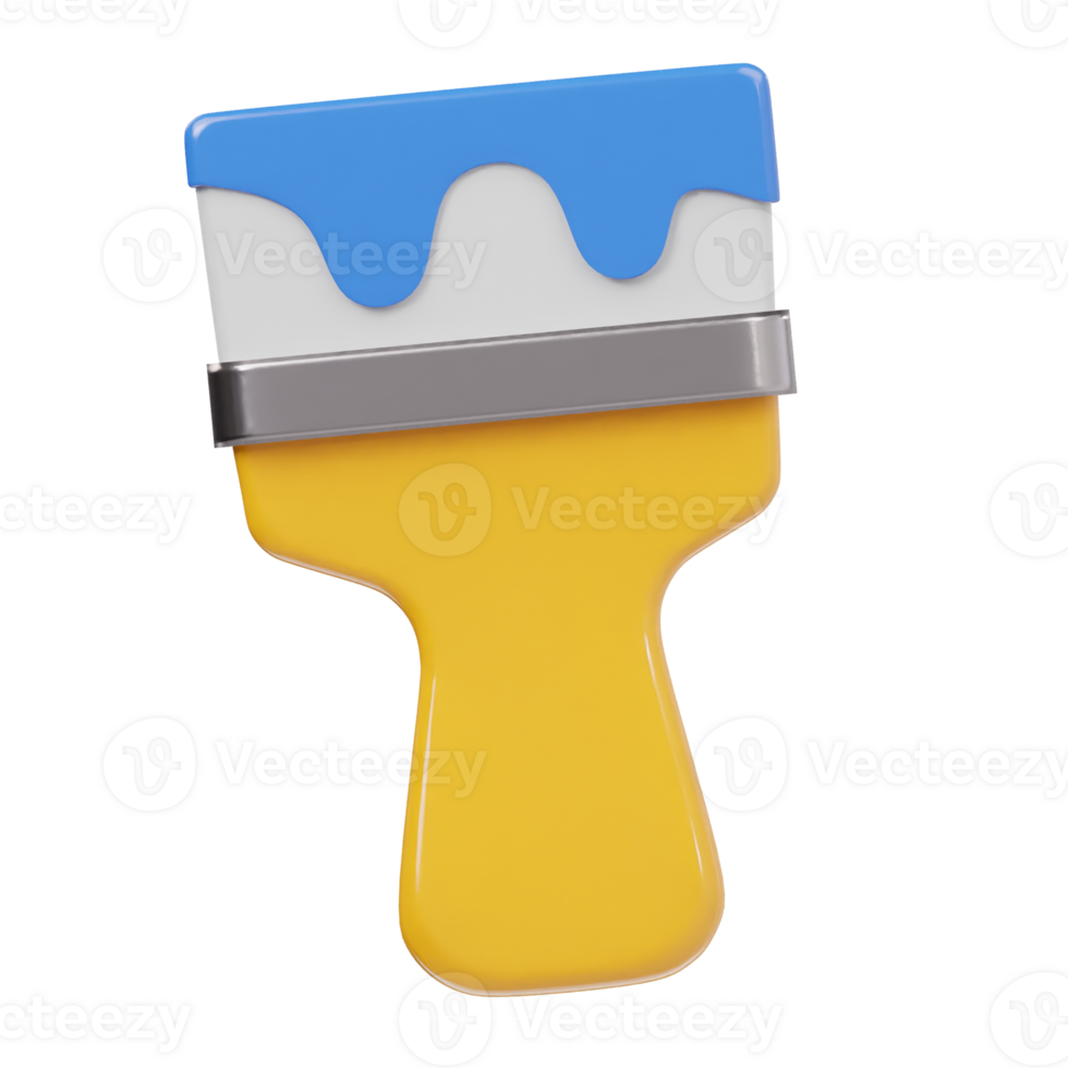 Paint brush icon 3d render illustration png