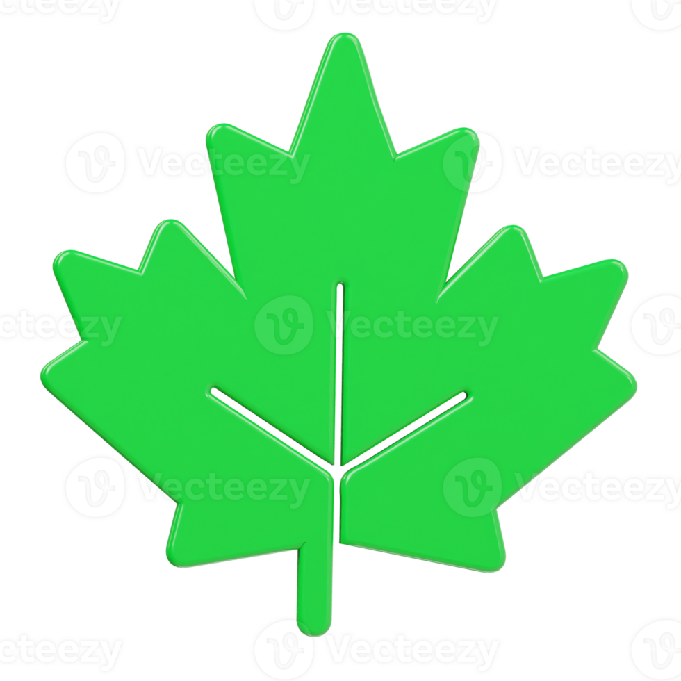 Leaf icon 3d render illustration png