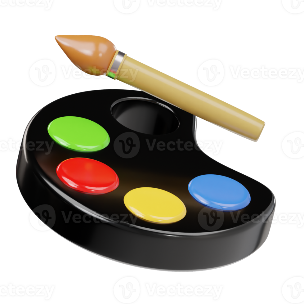 Colour palette icon 3d render illustration png