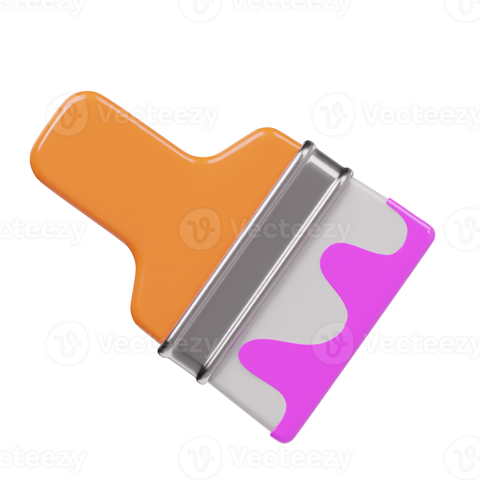 Paint brush icon 3d render illustration png
