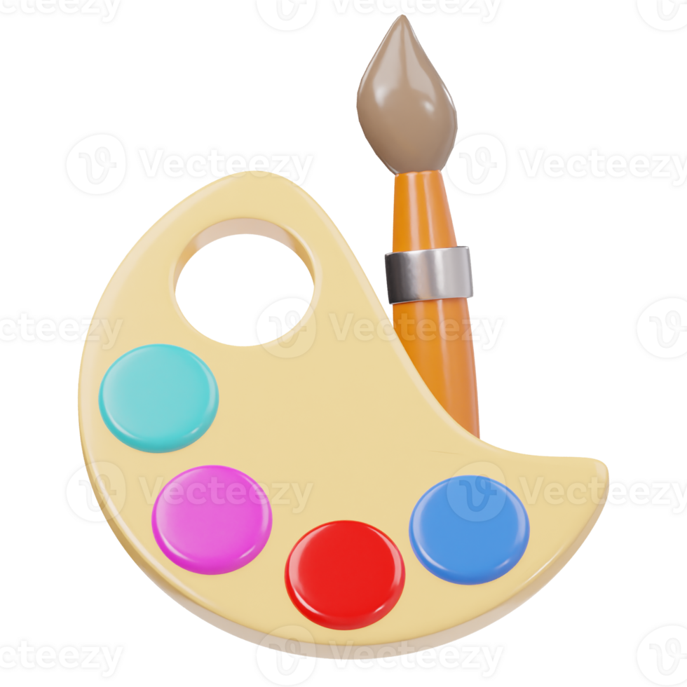 Colour palette icon 3d render illustration png