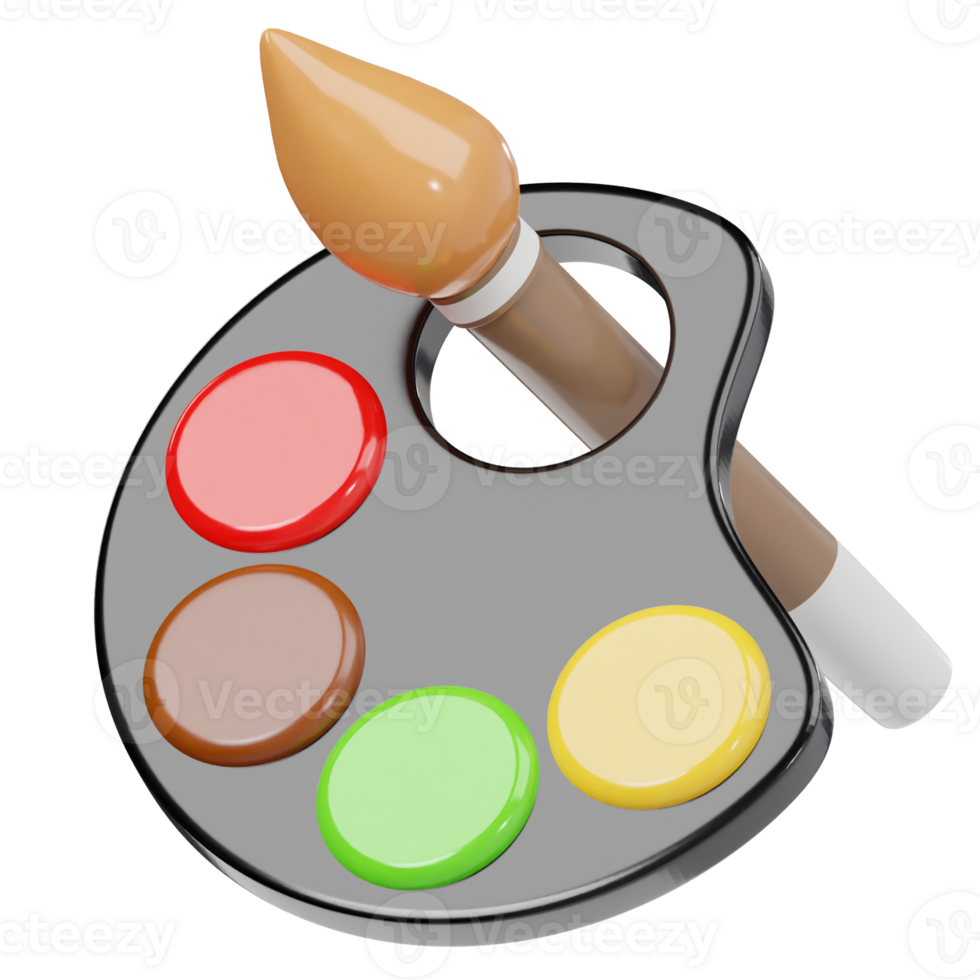 Colour palette icon 3d render illustration png