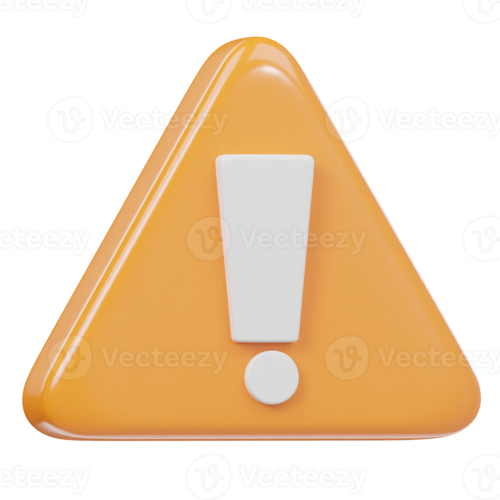 advertencia icono 3d hacer ilustración png