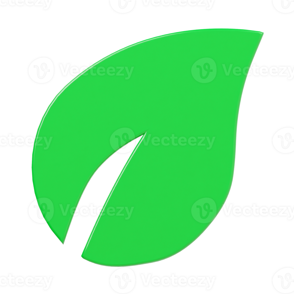 Leaf icon 3d render illustration png