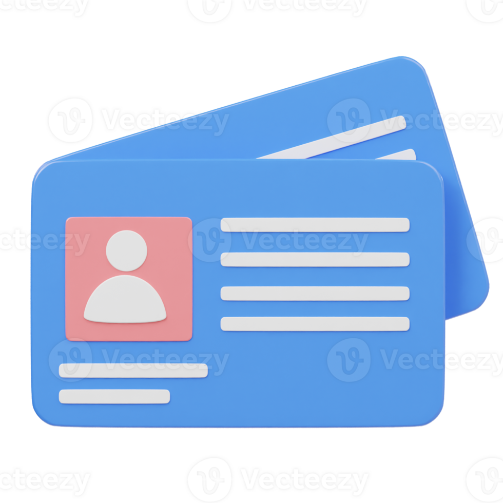 Business card icon 3d render illustration png