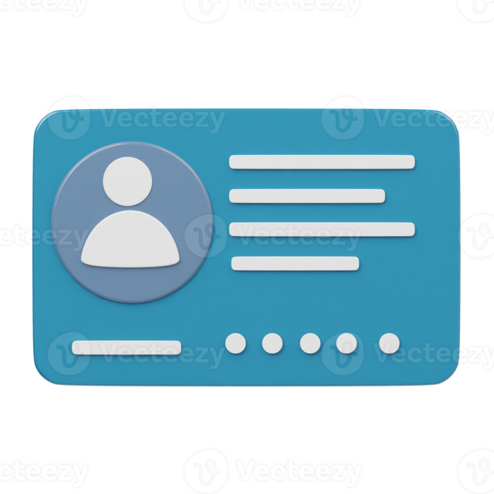 Business card icon 3d render illustration png