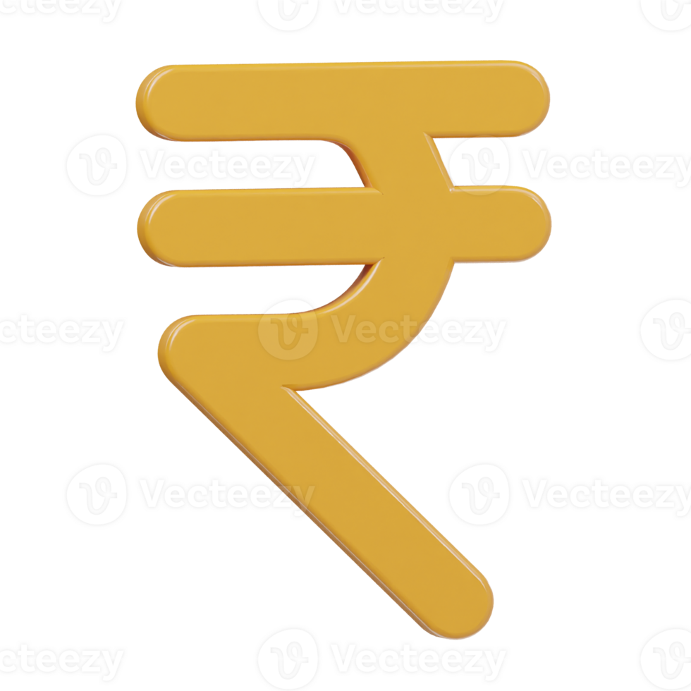 Rupee icon 3d render illustration png