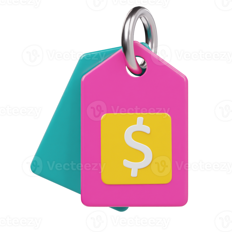 Price tag icon 3d render illustration png