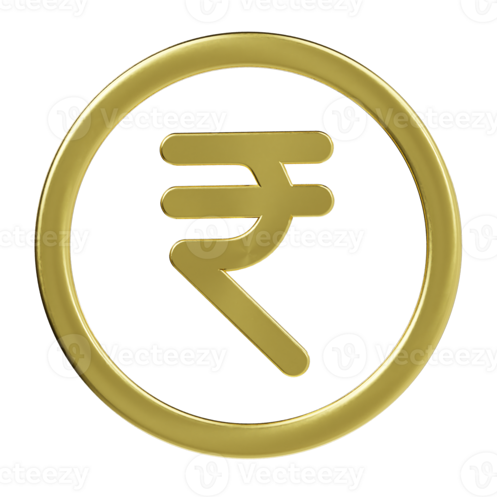 Rupee icon 3d render illustration png