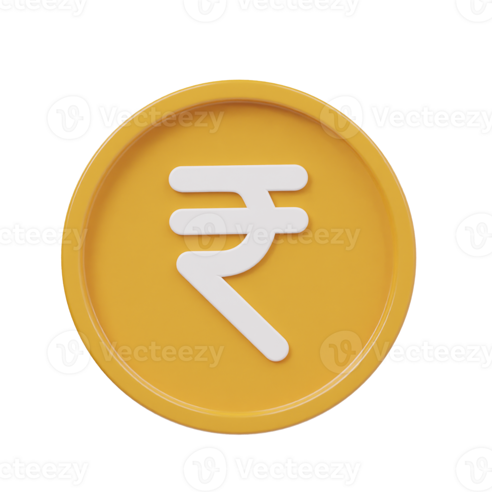 Rupee icon 3d render illustration png