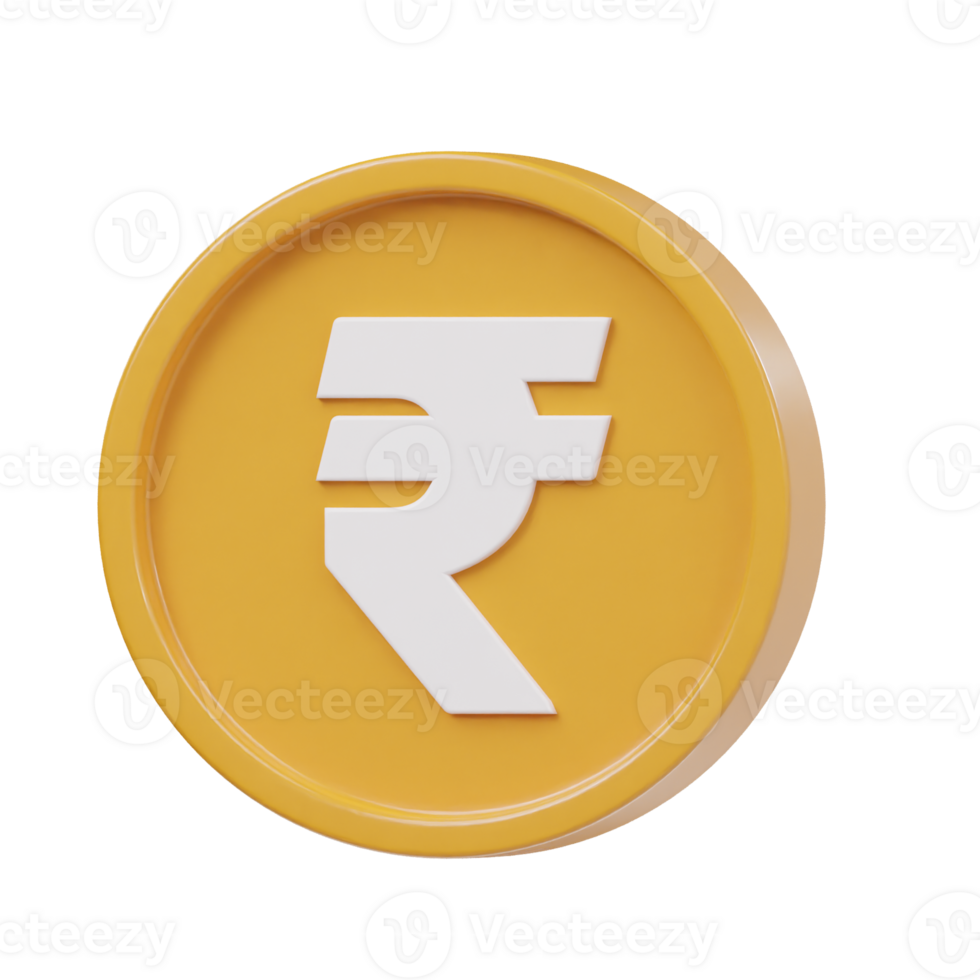 Rupee icon 3d render illustration png
