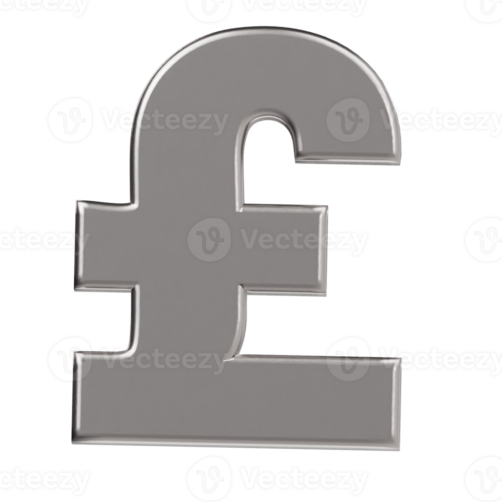 Pound icon 3d render illustration png