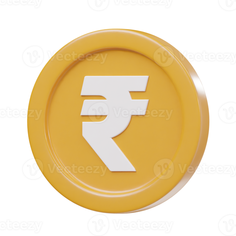 Rupee icon 3d render illustration png