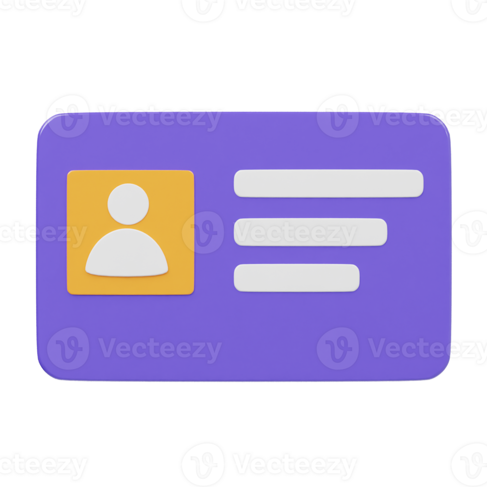 Business card icon 3d render illustration png