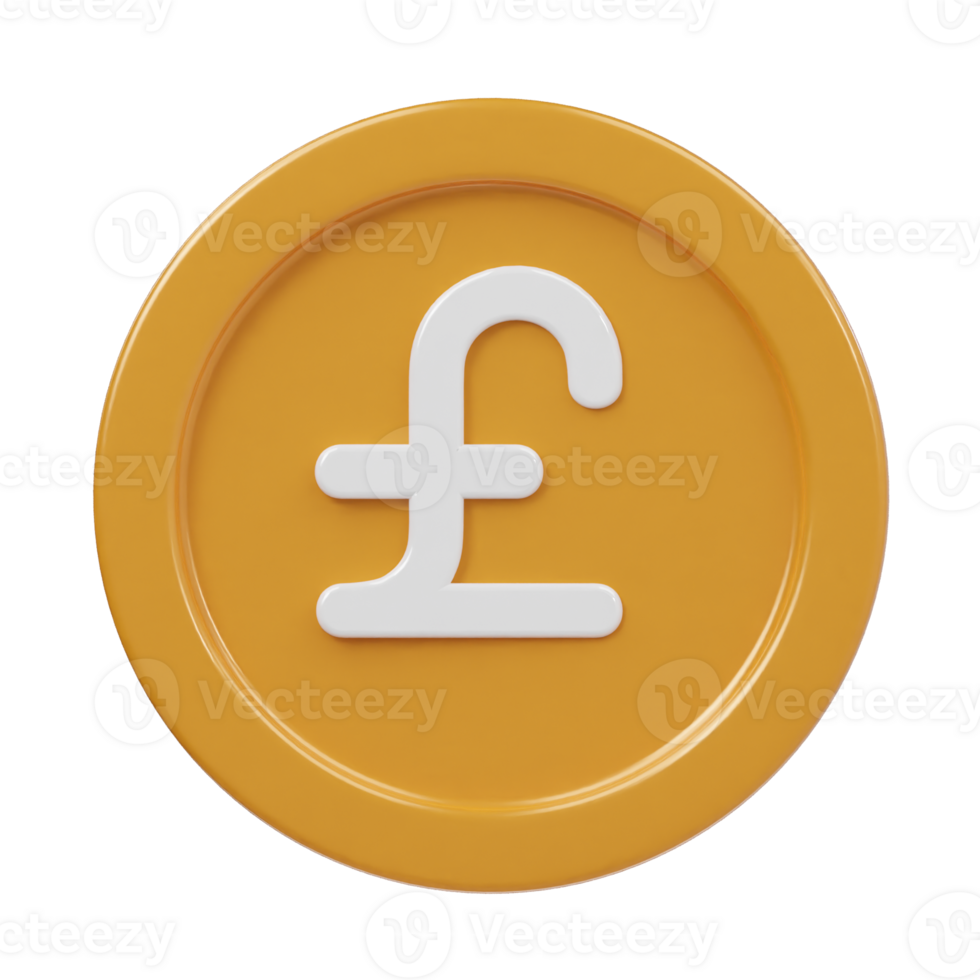Pound icon 3d render illustration png