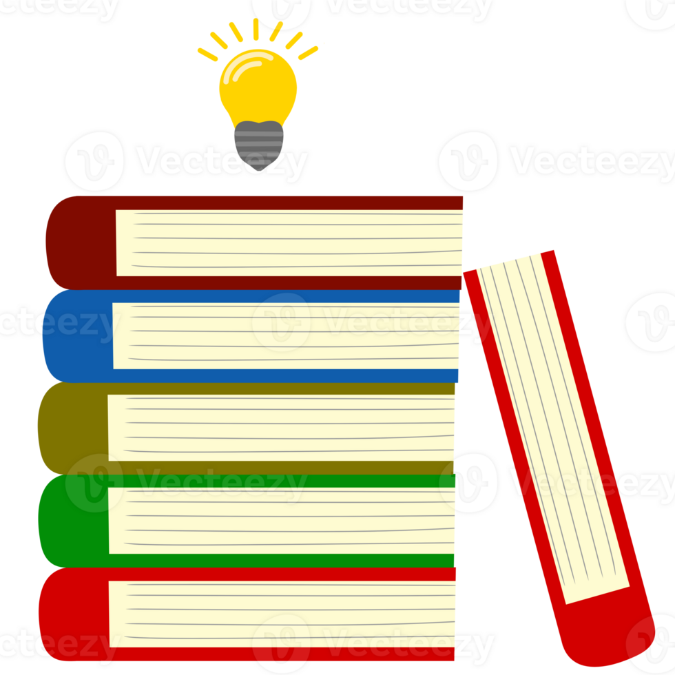 stacks of books and lamps png