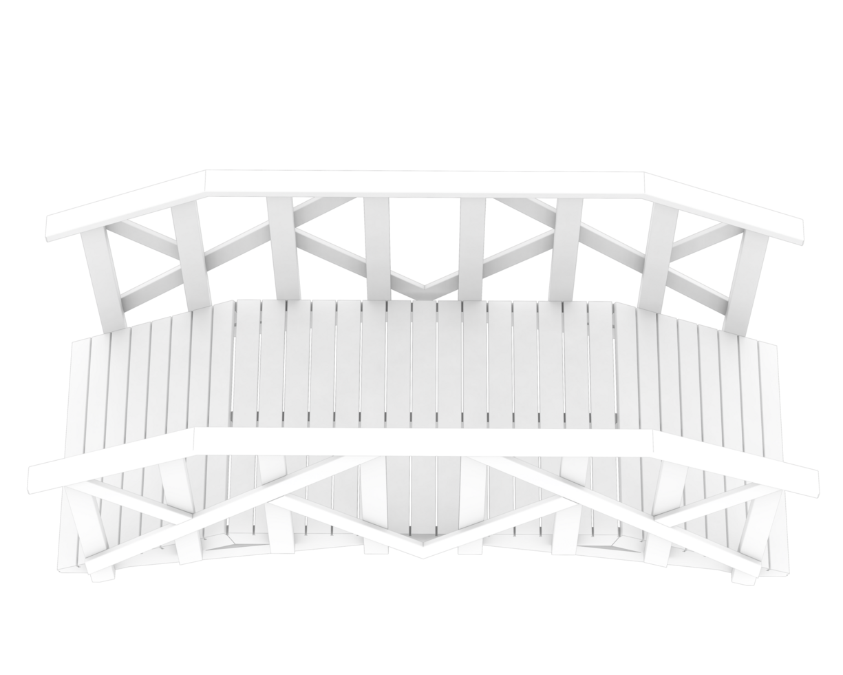 Wooden bridge isolated on background. 3d rendering png
