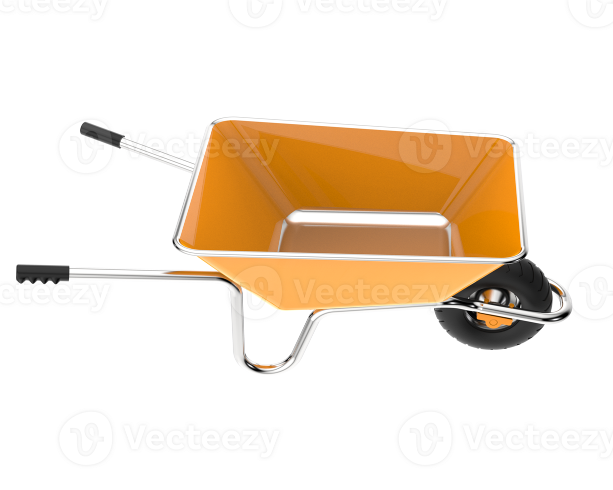 Wheelbarrow isolated on background. 3d rendering - illustration png